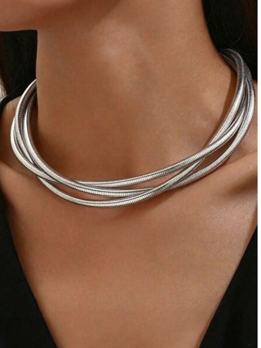 Monaco Silver Cascade Collar Necklace